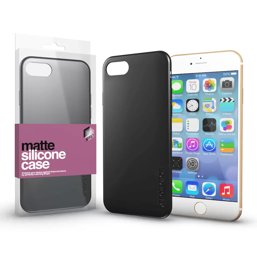 XPRO™ Szilikon matte tok ultravékony fekete Apple iPhone 6 / 6S készülékhez