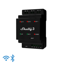 Shelly Pro 3, 3 áramkörös Wifi+Ethernet+Bluet. okosrelé