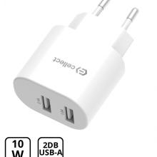 Hálózati töltő adapter 10W USB-A csatlakozóval, Fehér