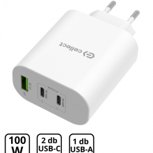 Hálózati gyorstöltő adapter 100W, Fehér