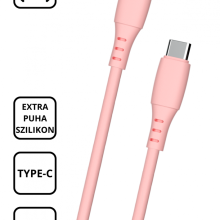 Extra puha szilikon adat és töltőkábel, Pink