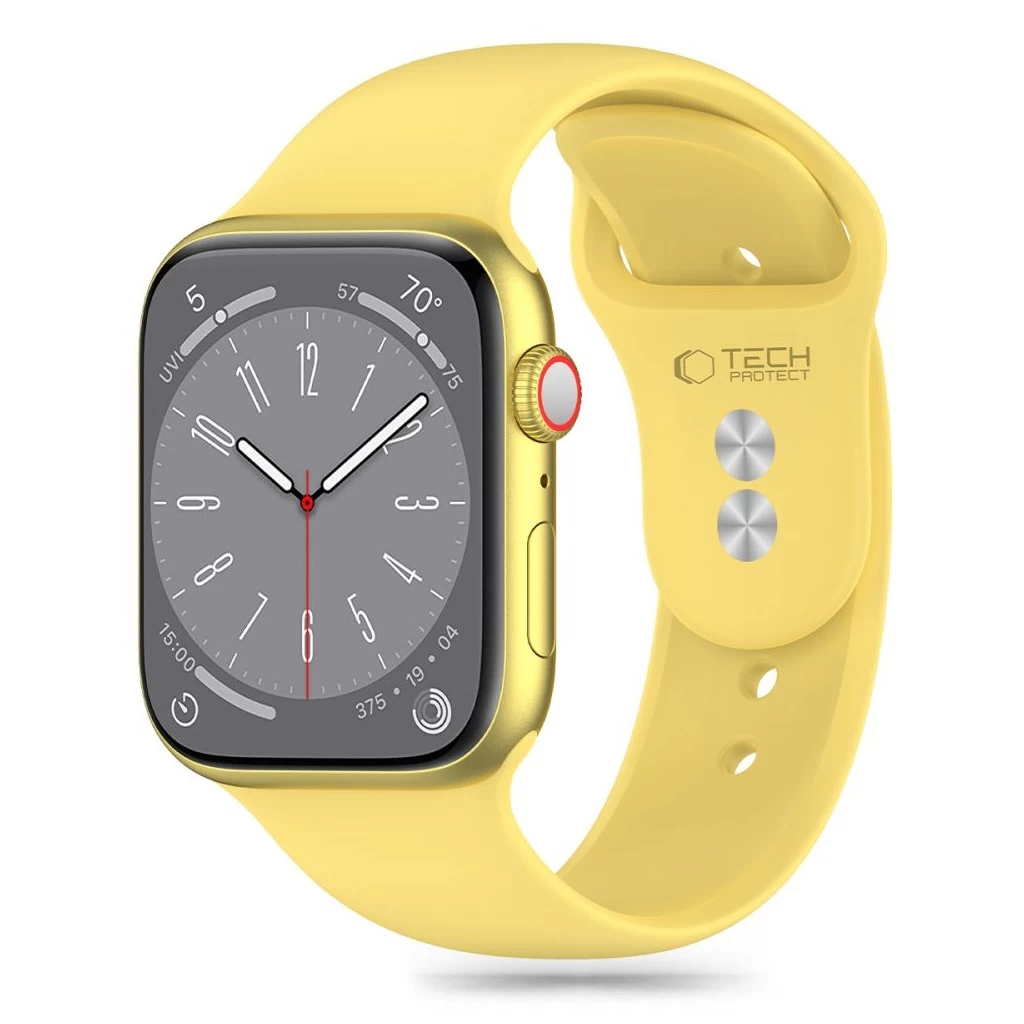 Tech-Protect SILICONE óraszíj citromsárga, Apple Watch 40mm / 41mm / 42mm készülékhez