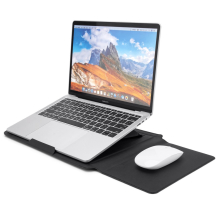 Bőrhatású multifunkciós laptoptartó, Fekete