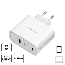 Hálózati töltő adapter gyorstöltő funkcióval 65W, Fehér