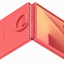 Samsung Flip 7 Szilikon tok gyűrűvel, koral