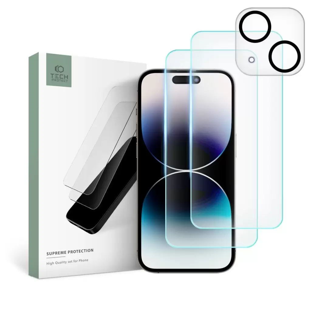 Tech-Protect Supreme Tempered Glass Set Apple iPhone 15 készülékhez