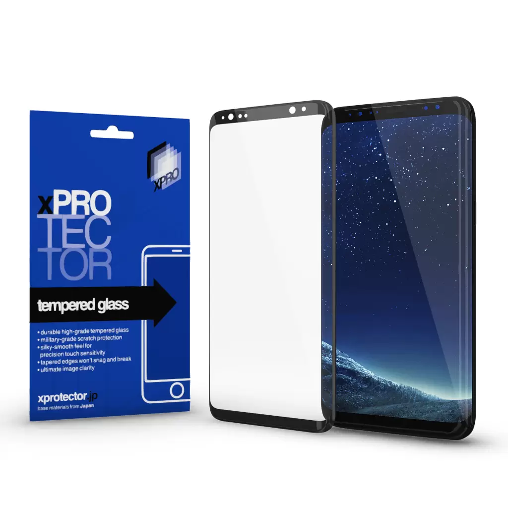 XPRO™ Tempered Glass full 3D Black kijelzővédő üveg / üvegfólia Samsung Galaxy S8 készülékhez