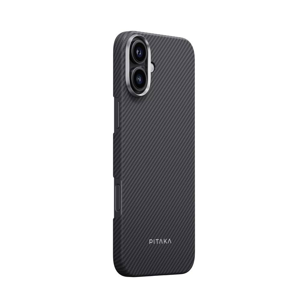 Pitaka ULTRA-SLIM tok Black/Grey Twill Apple iPhone 16 Plus készülékhez - MagSafe rögzítéssel (KI1601MA)