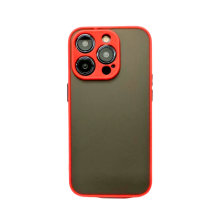 iPhone 15 Pro Max műanyag tok, piros-fekete