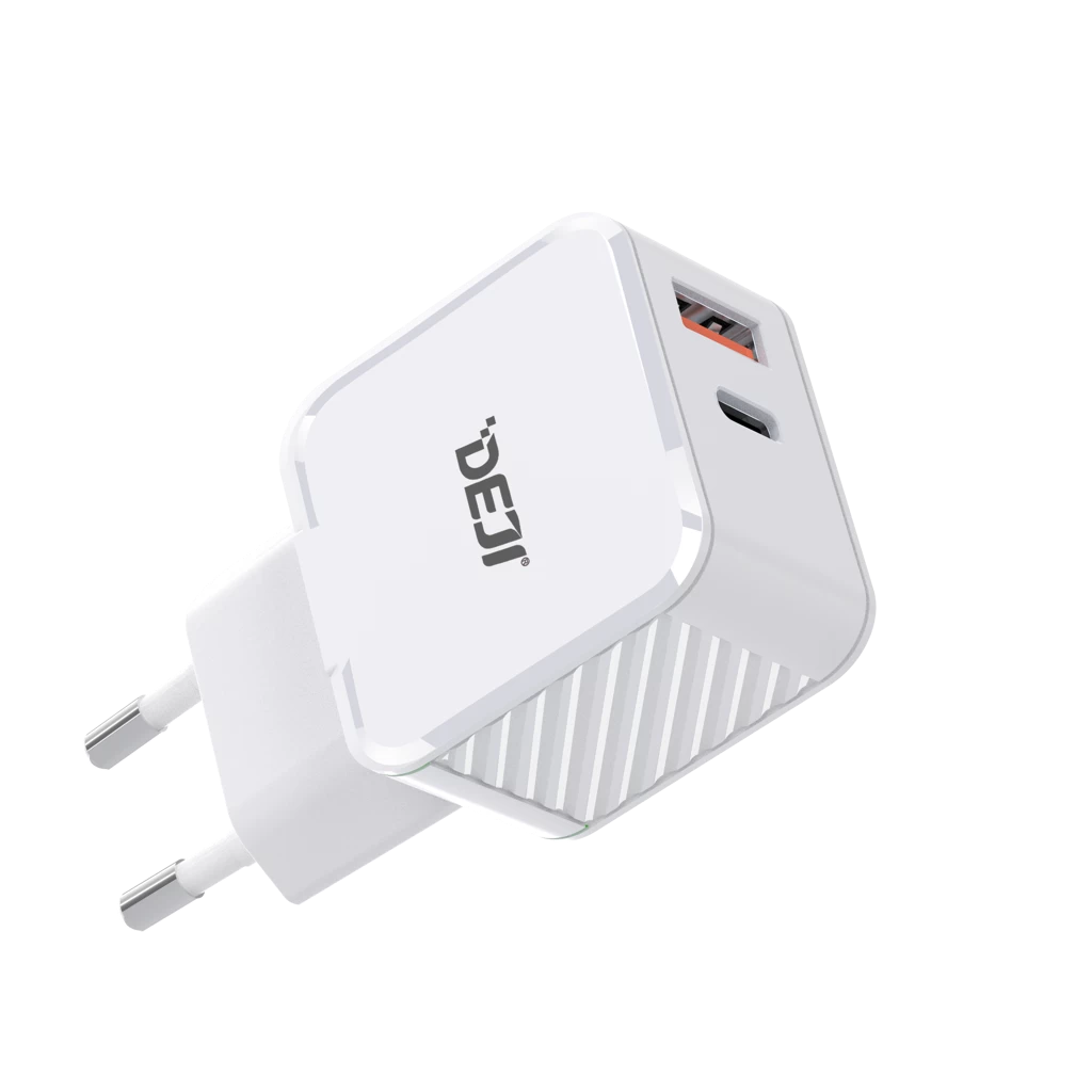Deji Hálózati Töltő adapter 20W USB-A + Type-C, Fehér