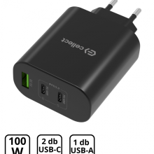 Hálózati gyorstöltő adapter 100W, Fekete
