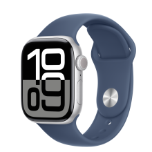 Apple Watch S10 Cellular 42mm ezüst alumíniumtok, kék sport M/L