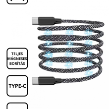 Feltekerhető mágneses Type-C - Type-C kábel
