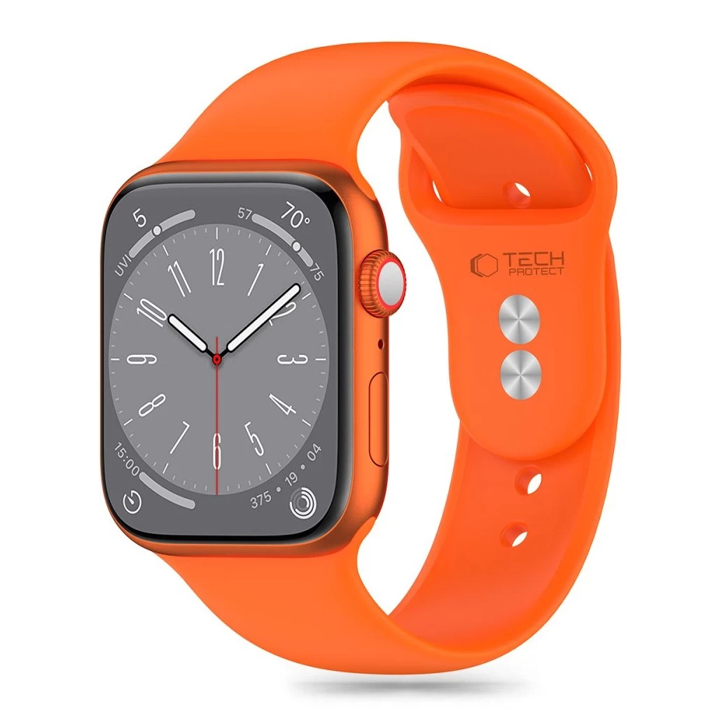 Tech-Protect SILICONE óraszíj narancssárga, Apple Watch 44mm / 45mm / 46mm / 49mm készülékhez